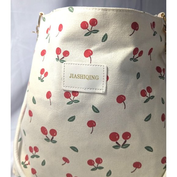 JIASHIQING Chery Pattern Canvas Tote Bag - Picture 2 of 8